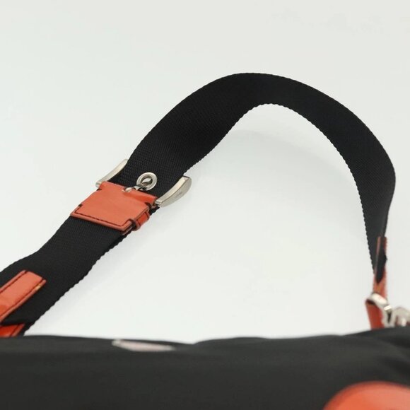 PRADA Shoulder Bag Nylon Leather Black Silver Auth 137443 - Picture 11 of 16